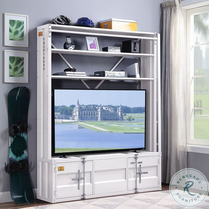 Cargo White 2 Door Bookcase with Ladder