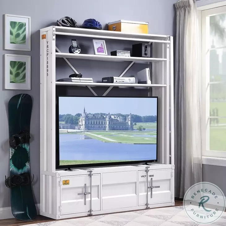 Cargo White 2 Door Bookcase with Ladder