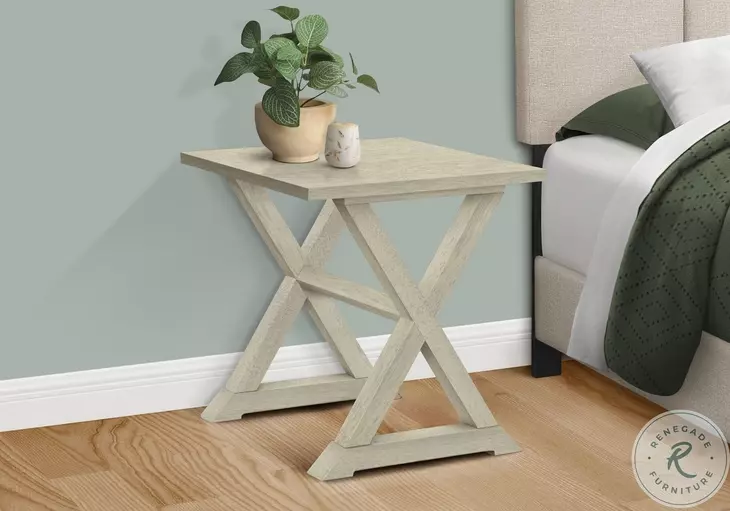 3989 Antique White Accent Table