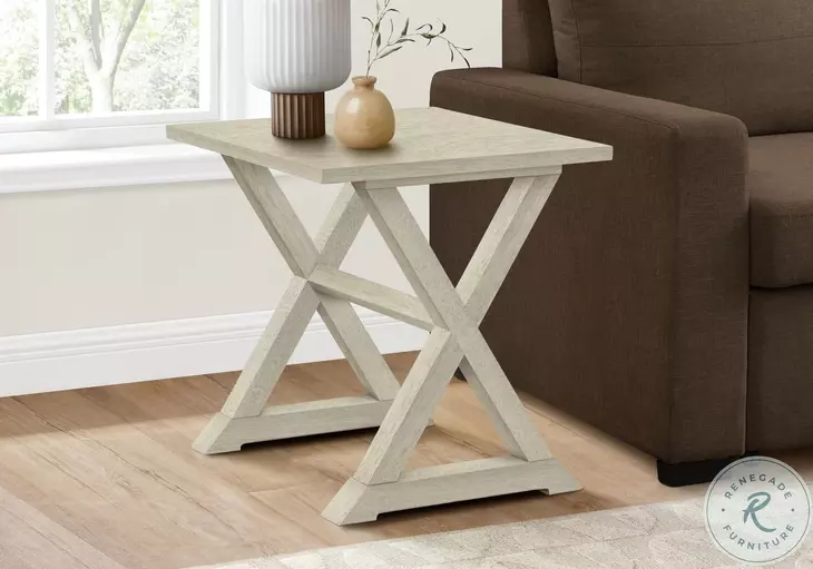 3989 Antique White Accent Table