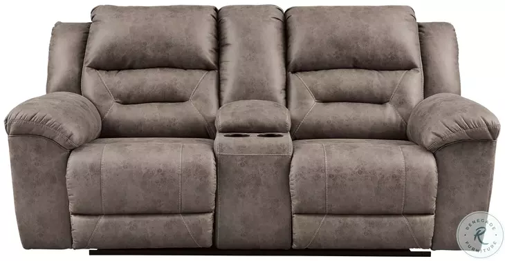Stoneland Fossil 82" Reclining Console Loveseat