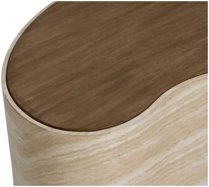 Ishiko Light Brown and Warm Brown Free Form Large Concrete Top Outdoor Cocktail Table