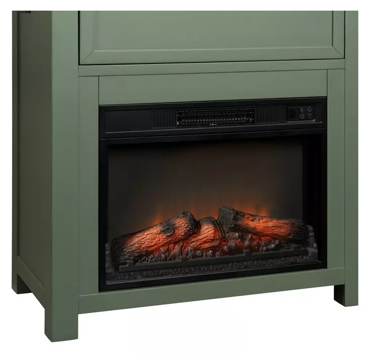 Fireside Consoles Matcha and White Sintered Stone Top Fireside Console with USB Charging