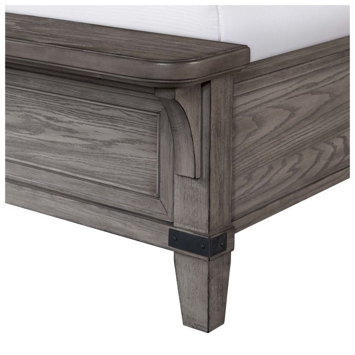 Forge Brushed Steel Queen Panel Bed