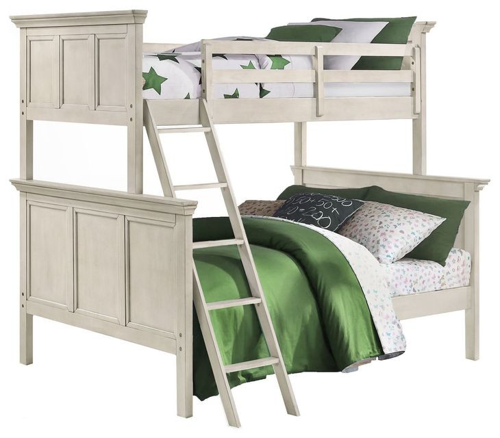 San Mateo Youth Rustic White Twin Over Full Bunk Bed