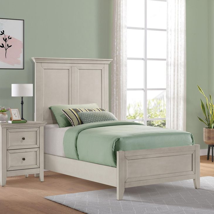 San Mateo Youth Rustic White Twin Panel Bed
