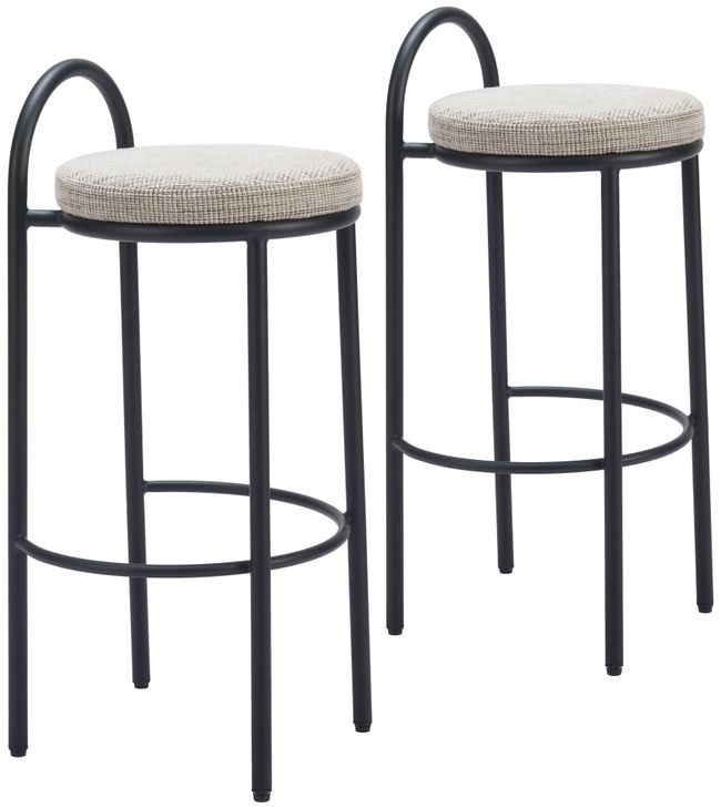 Sisal Beige Tweed Bar Stool Set Of 2