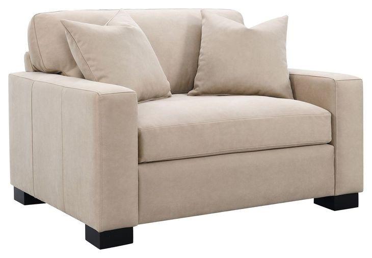 Dexter Taupe Upholstered Lounge Chair with Pillows