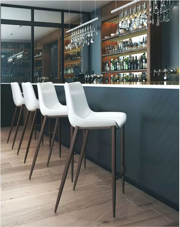 Magnus White And Walnut Bar Stool Set Of 2
