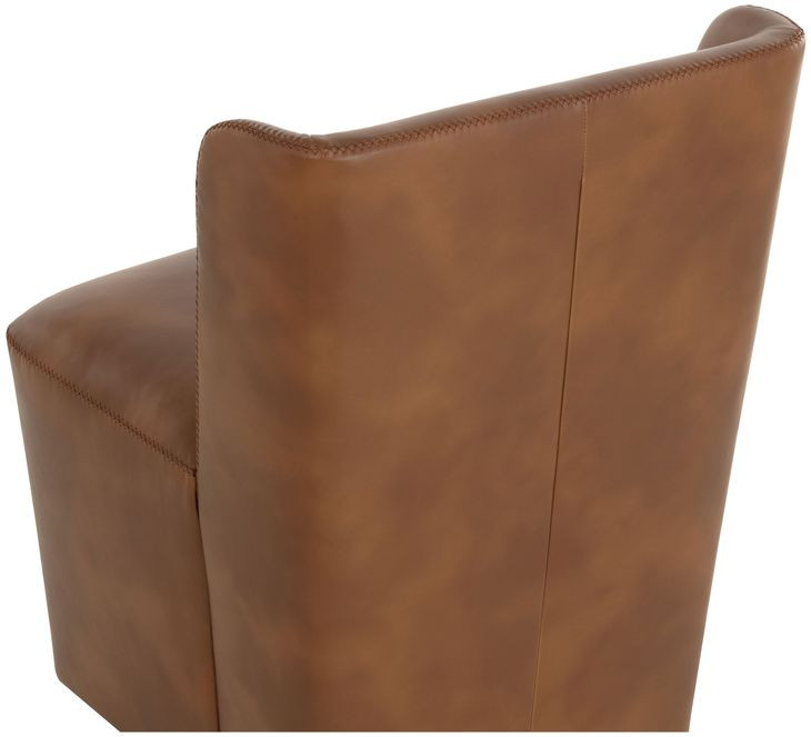 Ardent Tobacco Tan Upholstered Wheeled Dining Chair