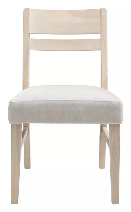 West End Ivory and Natural Maple Upholstered Ladder Back Side Chair Set of 2