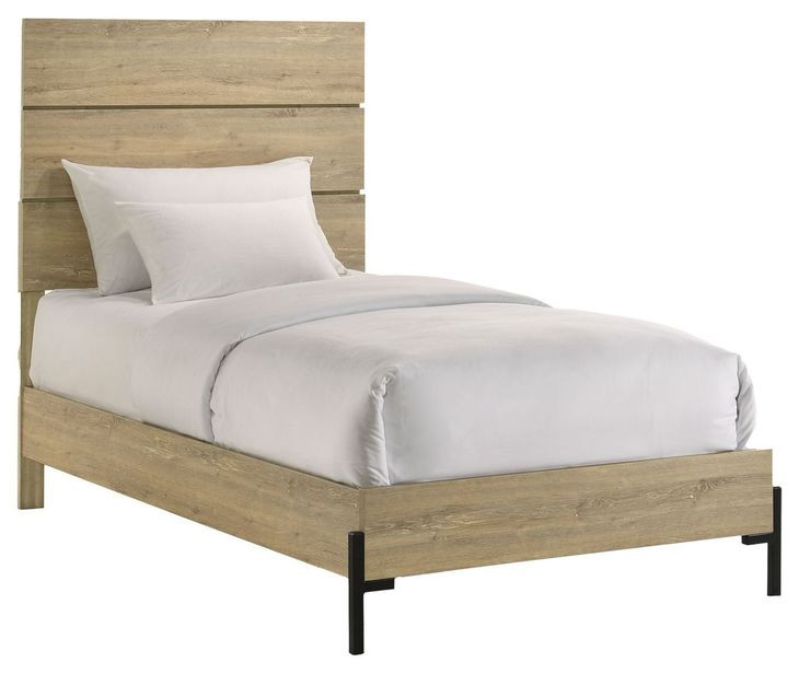 Newhall Vintage Oak Melamine Twin Panel Bed