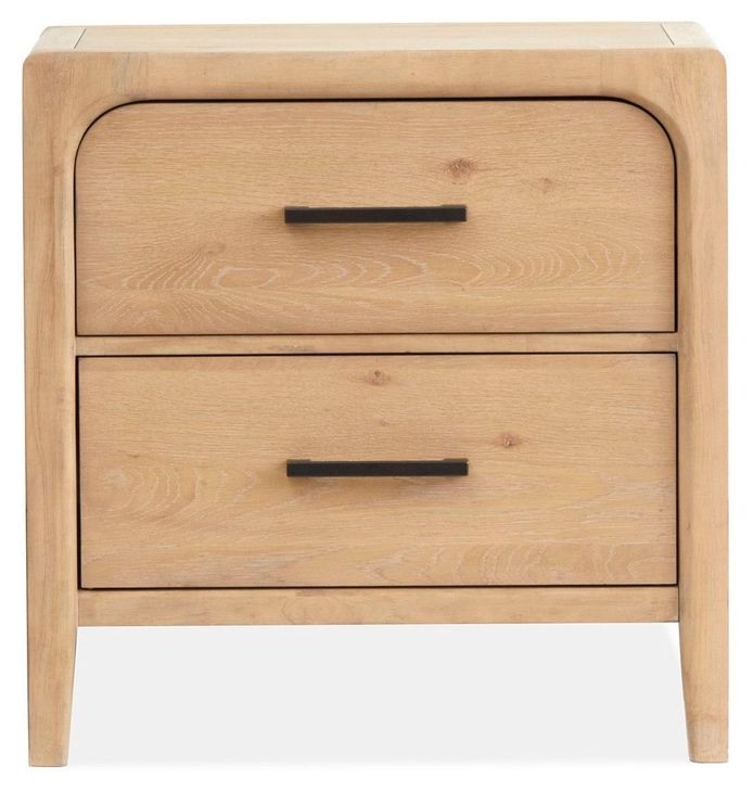 Somerset Butternut 2 Drawer Nightstand with USB Charging