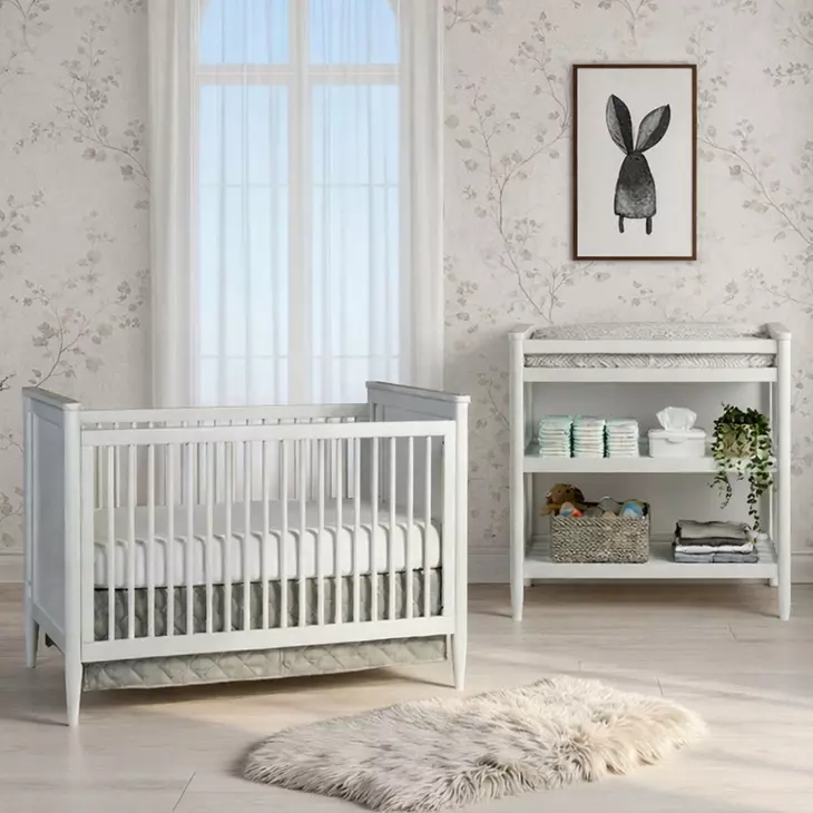 Modern Nursery White Changing Table