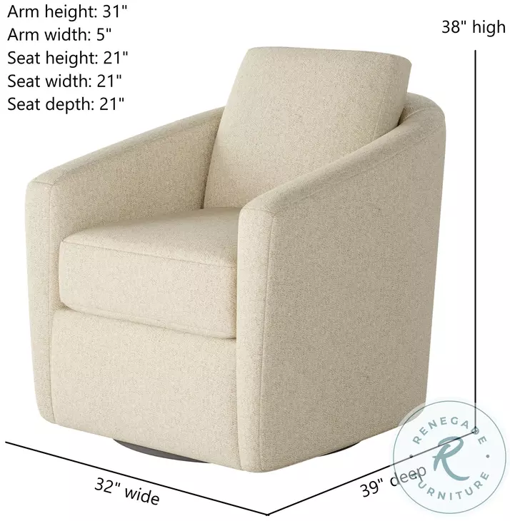 Daisey Journey Ivory Swivel Glider
