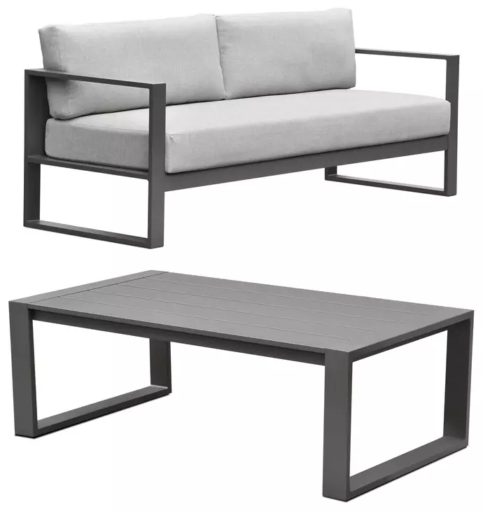 Navarro Outdoor Seating Mocha 2 Piece Outdoor Conversation Set