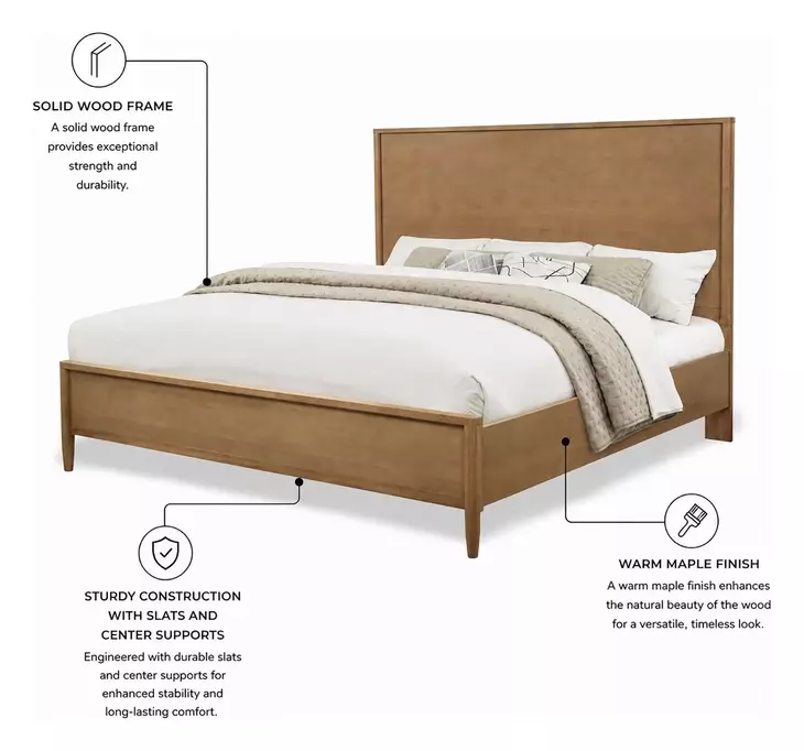 Chatham Warm Maple King Tall Platform Bed