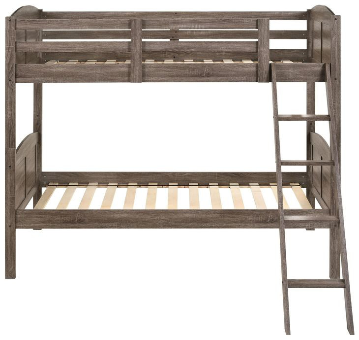 Flynn Weathered Brown Twin Over Twin Bunk Bed