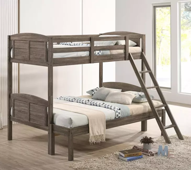 Flynn Weathered Brown Twin Over Full Bunk Bed