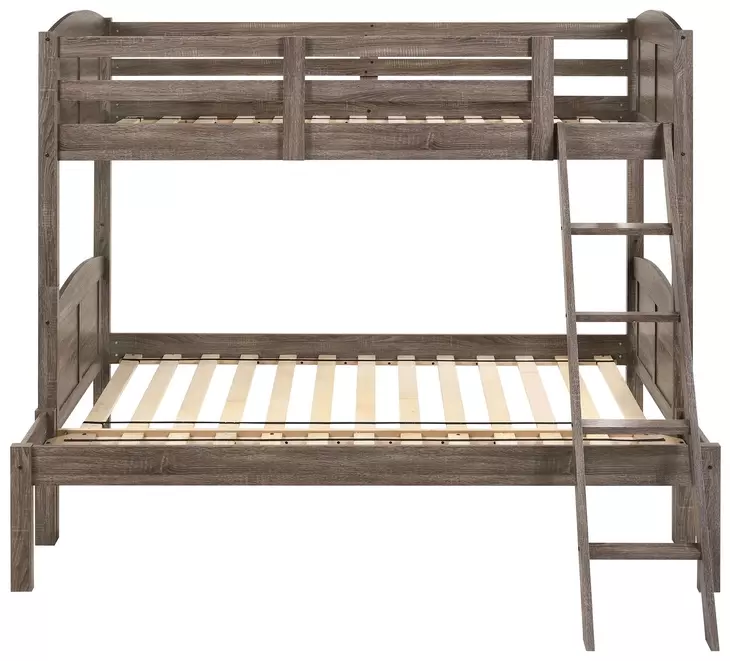 Flynn Weathered Brown Twin Over Full Bunk Bed