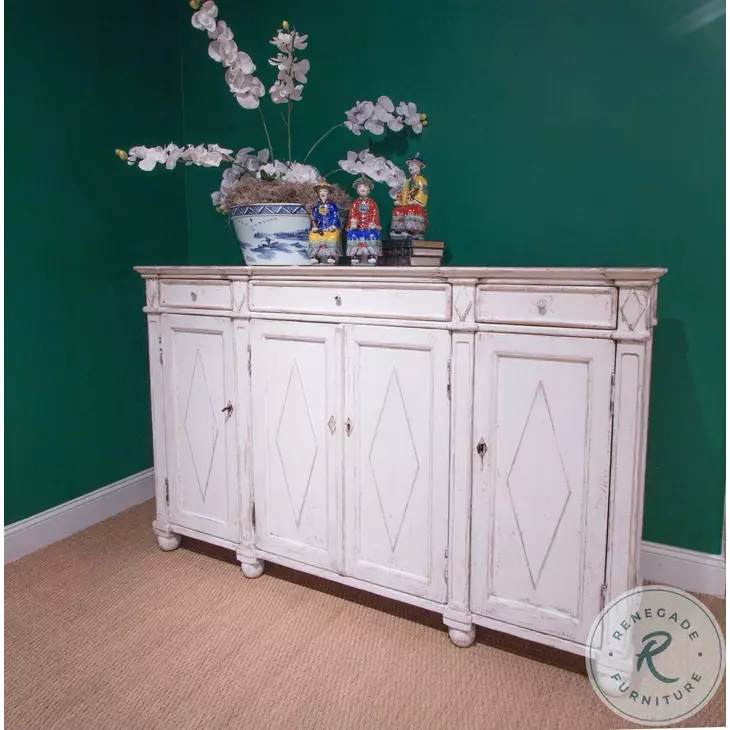 Diamond Wall White Sideboard