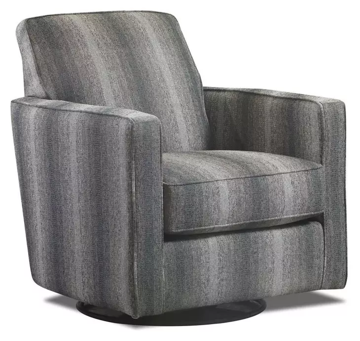 Argo Ash Gray Performance Fabric Upholstered Swivel Glider Accent Chair