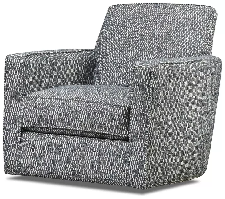 Universal Denim Blue Upholstered Swivel Glider Accent Chair