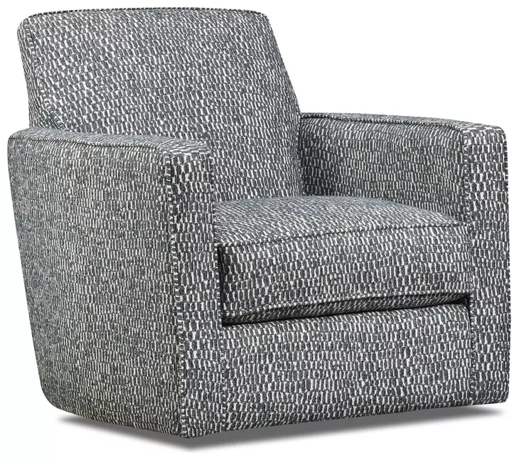 Universal Denim Blue Upholstered Swivel Glider Accent Chair