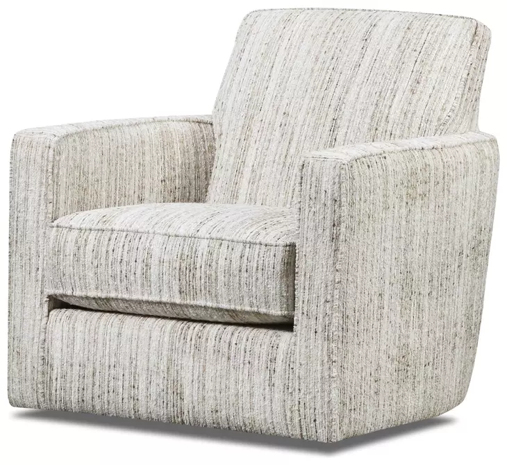 Kittery Dove Cream Upholstered Swivel Glider Accent Chair