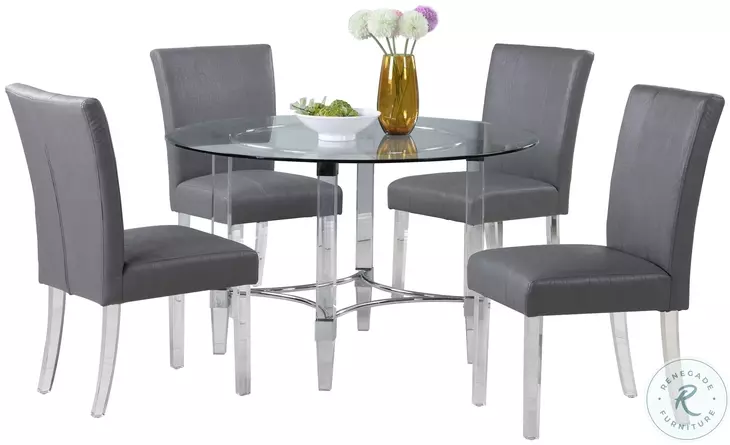 4038 Gray Parson Side Chair Set of 2