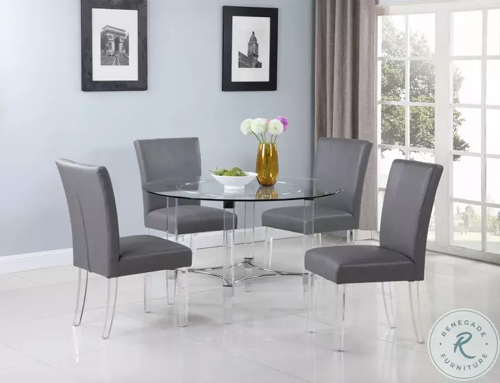 4038 Gray Parson Side Chair Set of 2