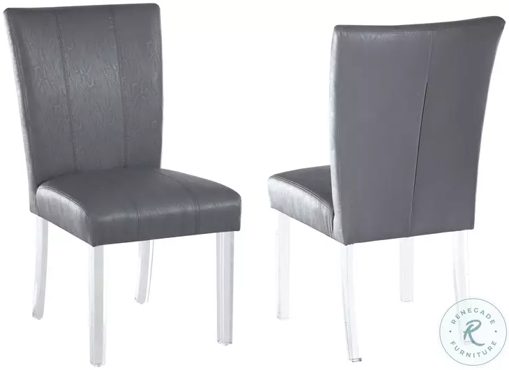 4038 Gray Parson Side Chair Set of 2