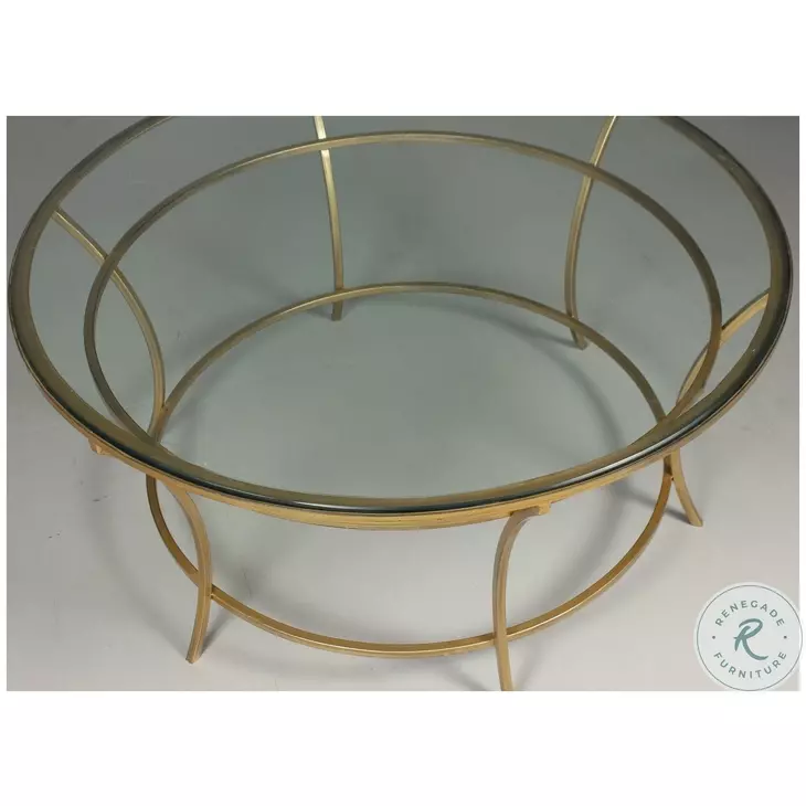 40474 Gold Round Cocktail Table