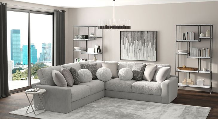 Canyon Platinum 3 Piece Modular Sectional with Pillows
