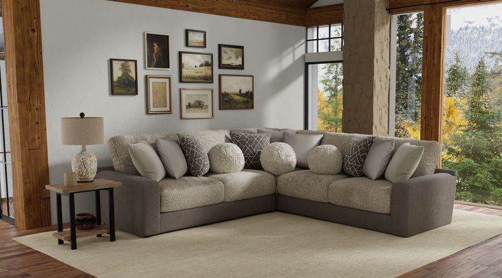Canyon Umber 3 Piece Modular Sectional with Pillows