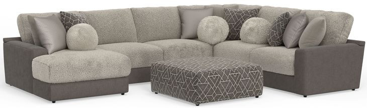 Canyon Umber 5 Piece Modular LAF Chaise Sectional with Pillows