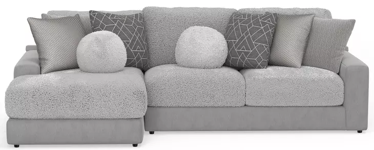 Canyon Platinum Modular LAF Chaise Sectional with Pillows