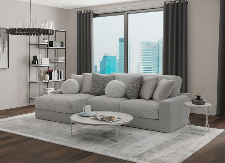 Canyon Platinum 2 Piece Modular LAF Chaise Sectional with Pillows