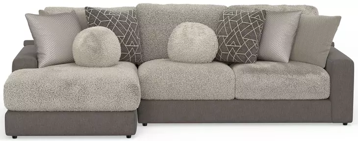 Canyon Umber Modular LAF Chaise Sectional with Pillows