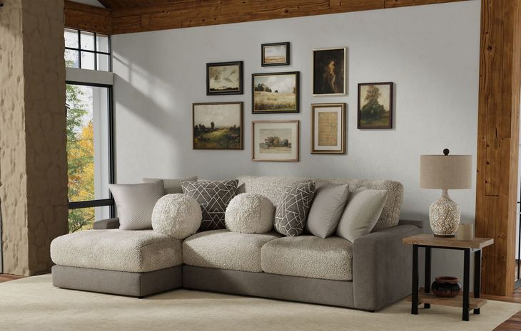 Canyon Umber 2 Piece Modular LAF Chaise Sectional with Pillows