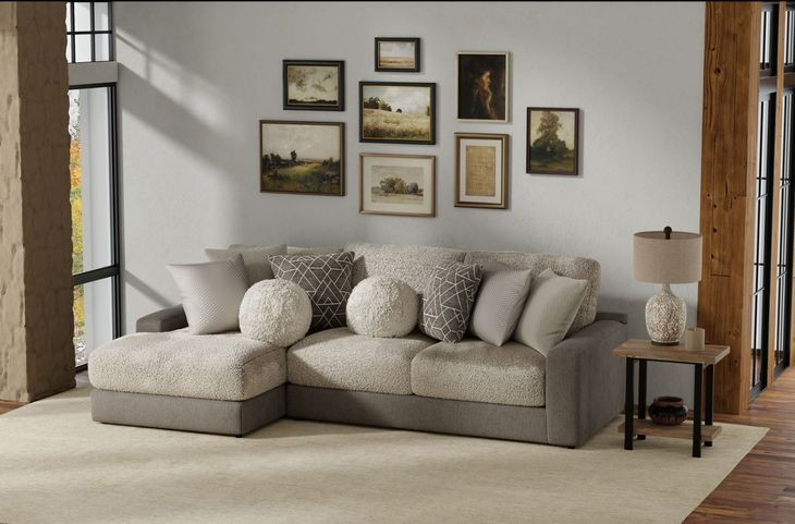 Canyon Umber Modular LAF Chaise Sectional with Pillows