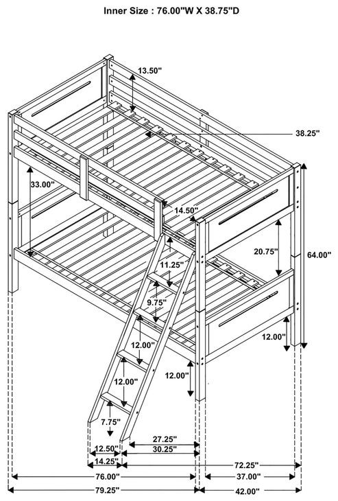 Littleton Black Twin Over Twin Bunk Bed