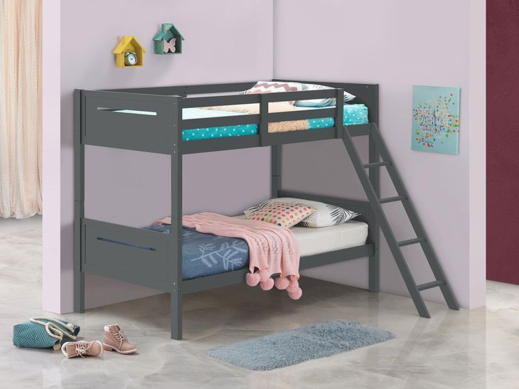 Littleton Grey Twin Over Twin Bunk Bed