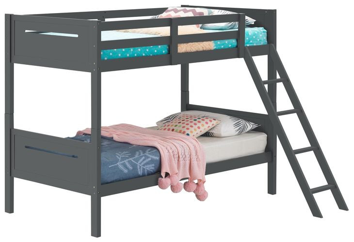 Littleton Grey Twin Over Twin Bunk Bed