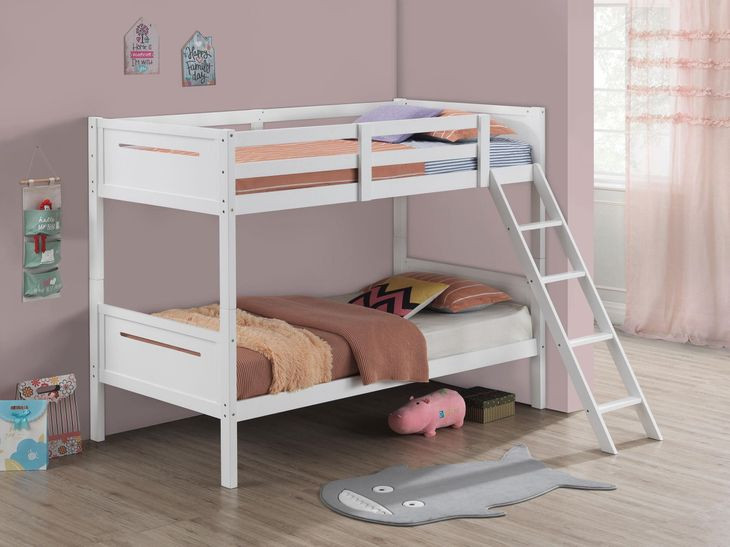 Littleton White Twin Over Twin Bunk Bed