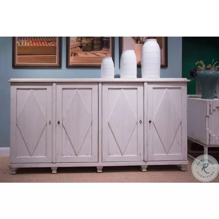 40521 White 4 Doors Sideboard