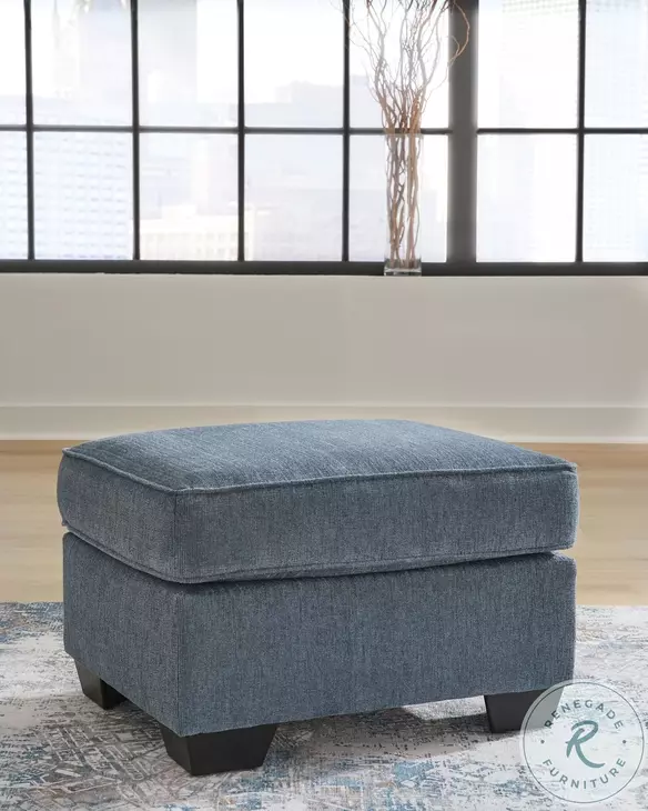 Cashton Blue Ottoman