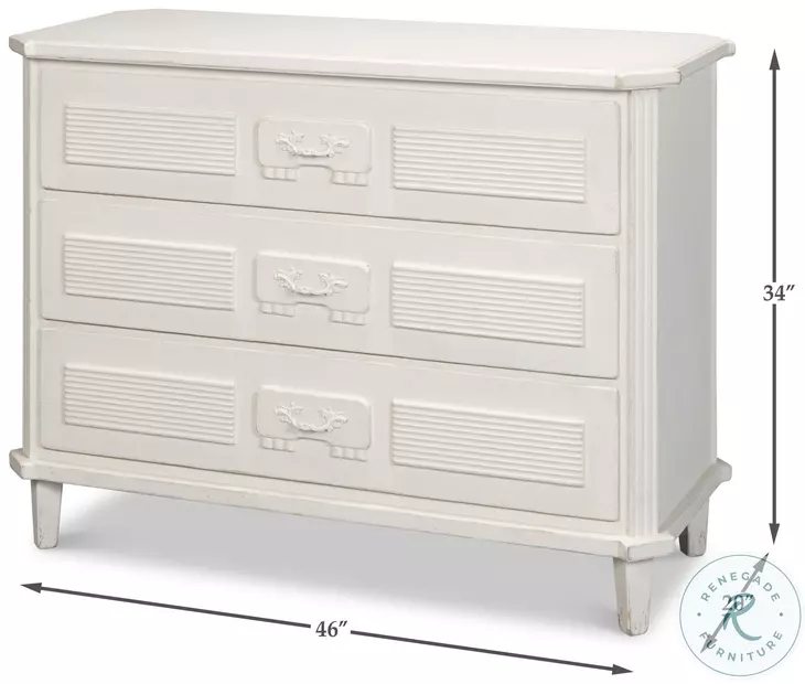Altus Antique White 3 Drawer Commode