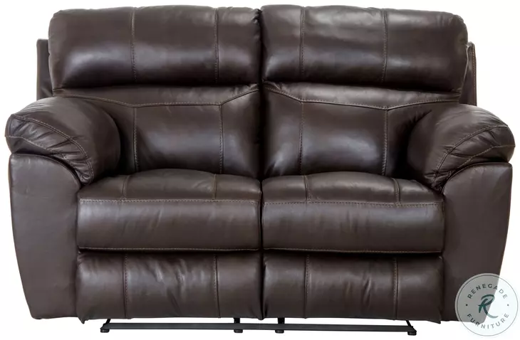 Costa Chocolate Leather Lay Flat Reclining 69" Loveseat