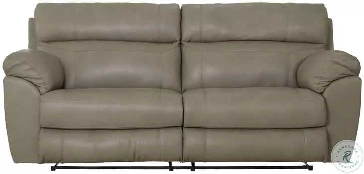 Costa Putty Leather Lay Flat Reclining 91" Sofa